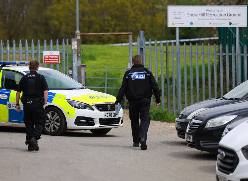 There was a heavy police presence around Snowhill Recreation Ground today