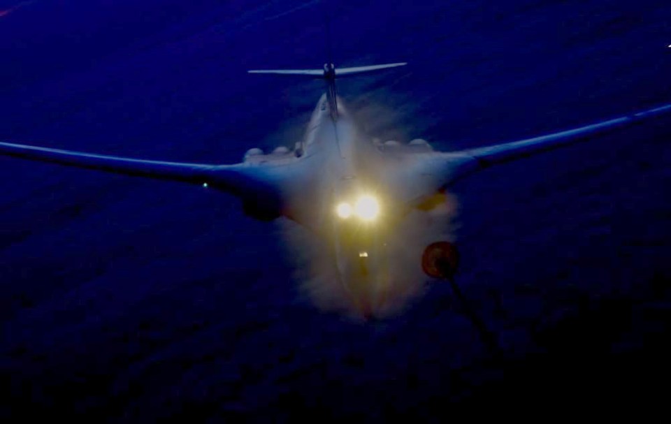 A Tu-160 pictured in the twilight