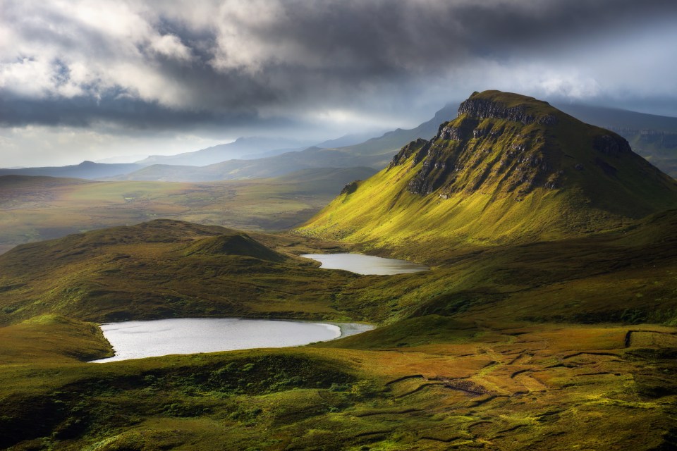 Panoramic views of the famous trakking trail on the Isle of Skye, located in the North East of the island