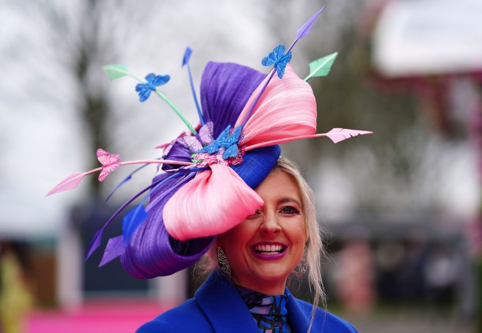 This colourful hat stood out at the racing event on Friday