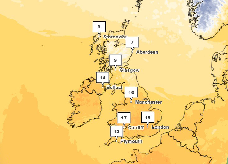 Warm air and moisture is being brought in from the Atlantic