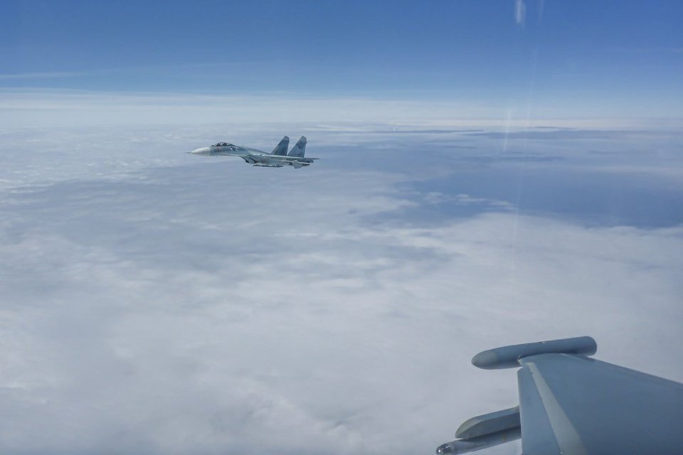 A Russian Su-27 fighter jet was also intercepted