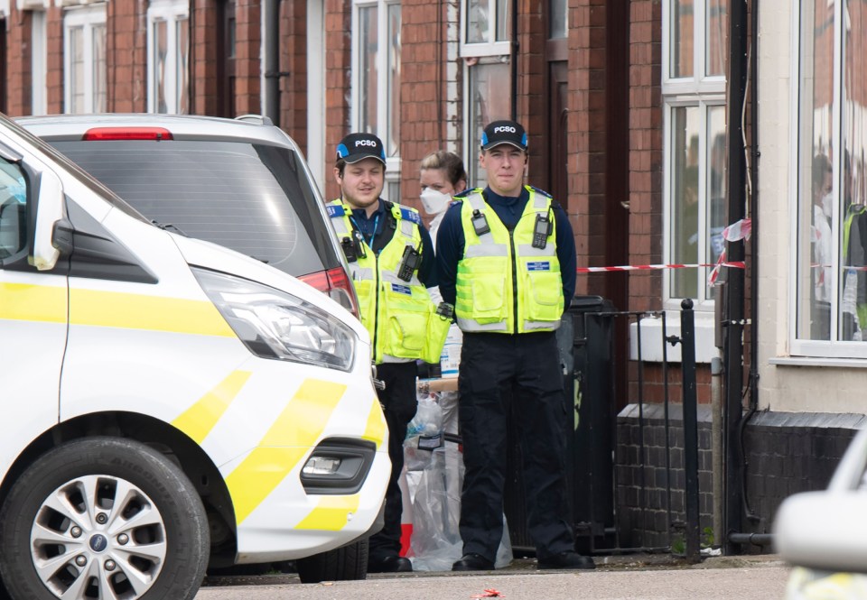 Officers remained at the scene on Cameron Road in Derby