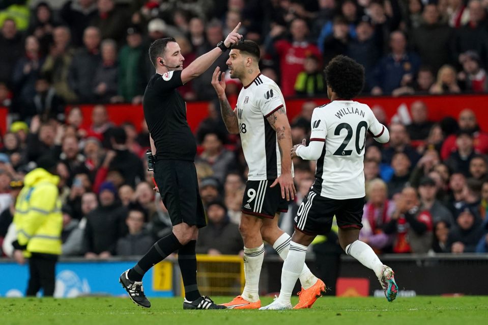 Aleksandr Mitrovic also got sent off for his angry reaction and shoving Chris Kavanagh