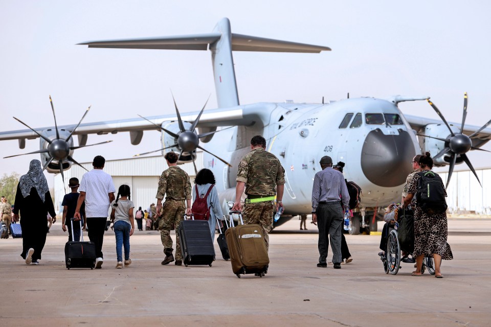 Military planes are ferrying Brits from Sudan to Cyprus