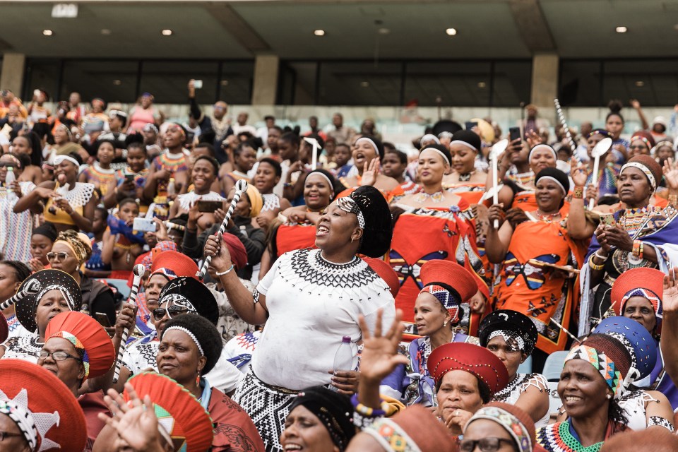 Women ululate during the King Misuzulu Zulu’s coronation in Durban in 2022