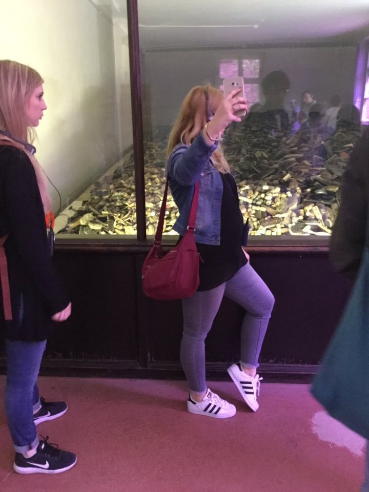 A visitor was seen taking pictures in front of haunting displays in previous years