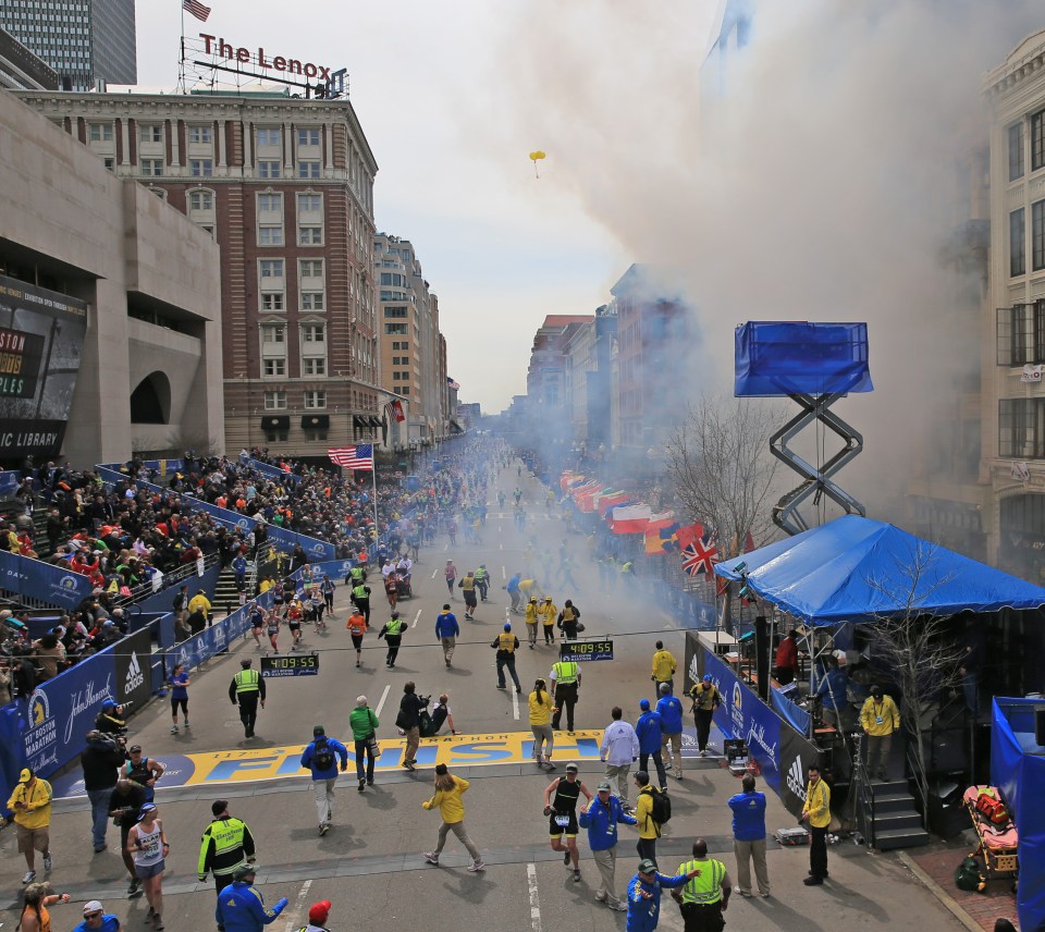 The bombs went off near the finish line of the Boston marathon