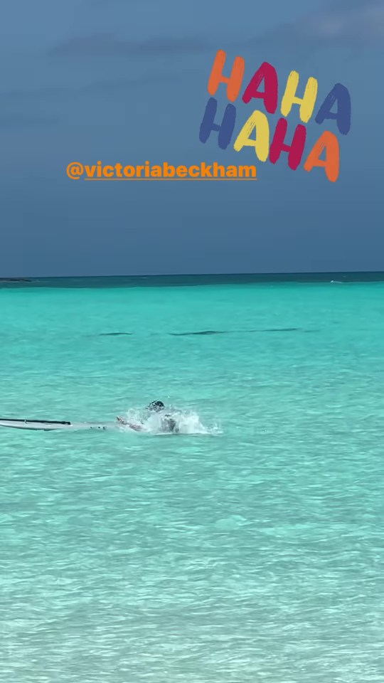 Victoria later plunged into the crystal-clear waters