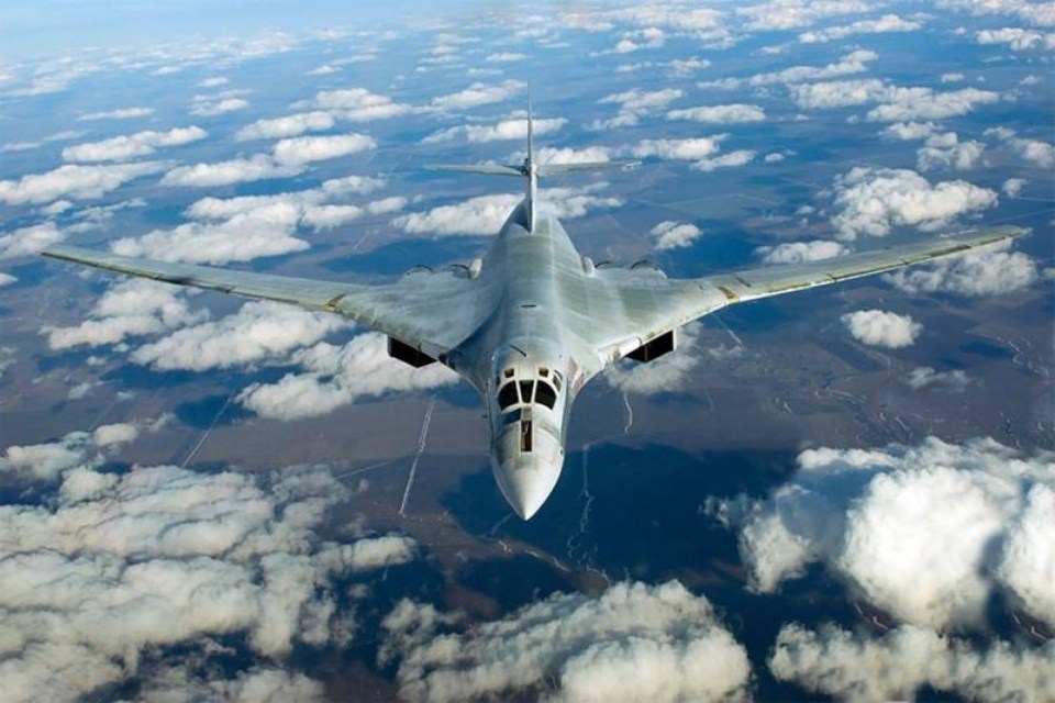 One of the two Tu-160 bombers filmed on their mission