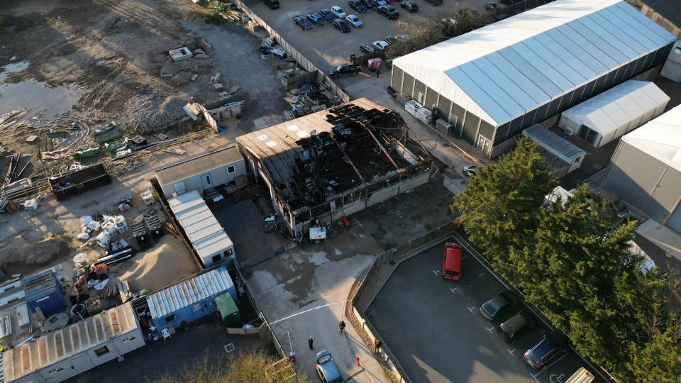 Actors fled in terror as the blaze engulfed a building at Bray Studio in Windsor during filming on Monday