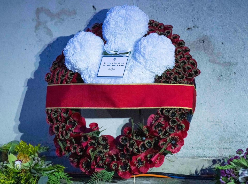 The wreath laid by Prince William