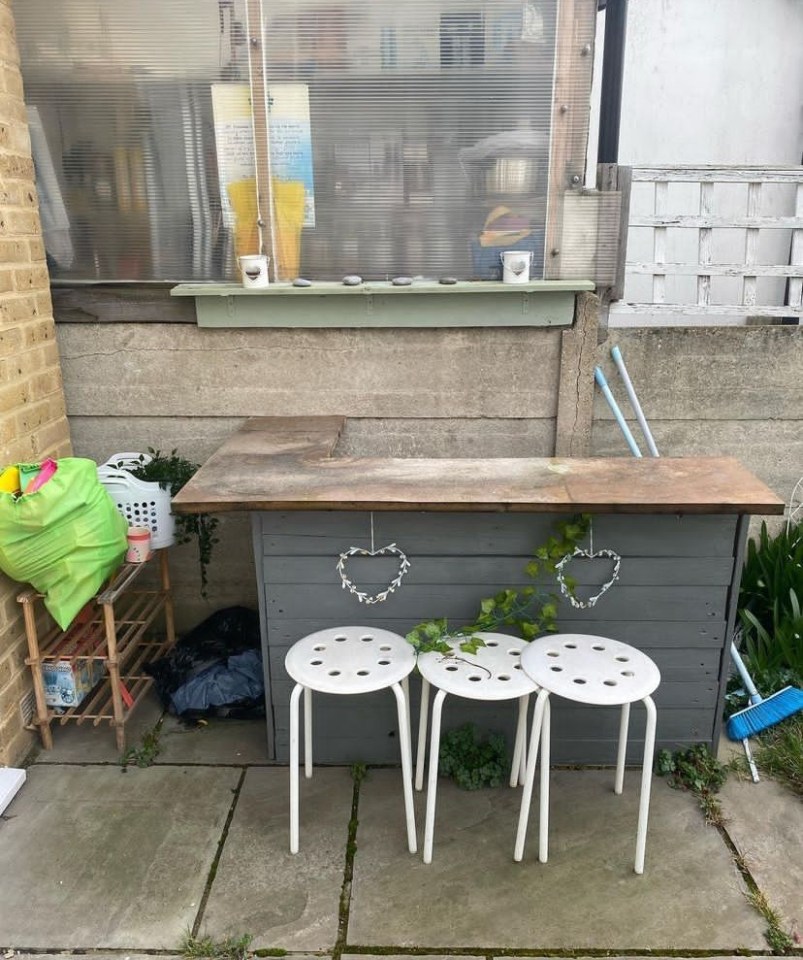 Gemma Krelle made the bar using old wood she found on the side of the road