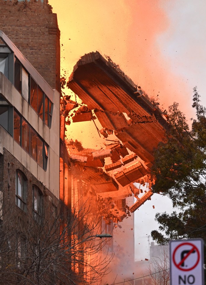 Horror footage shows the blaze tearing down the Sydney building