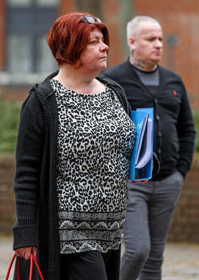 Sarah Somerset-How and George Webb outside Portsmouth crown court, where they were found guilty of enslaving her disabled husband Tom