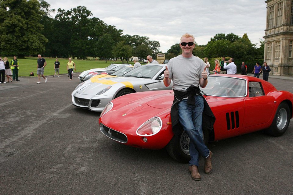 Chris Evans led a run of seven Ferraris setting off from the bottom of his back garden in Berkshire, raising money from donors for Children In Need in June 2011.