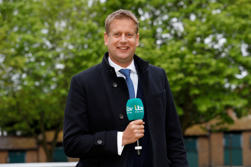 Ed is usually all smiles while presenting ITV Racing, but the gloomy scenes at Cheltenham proved an understandably hard test