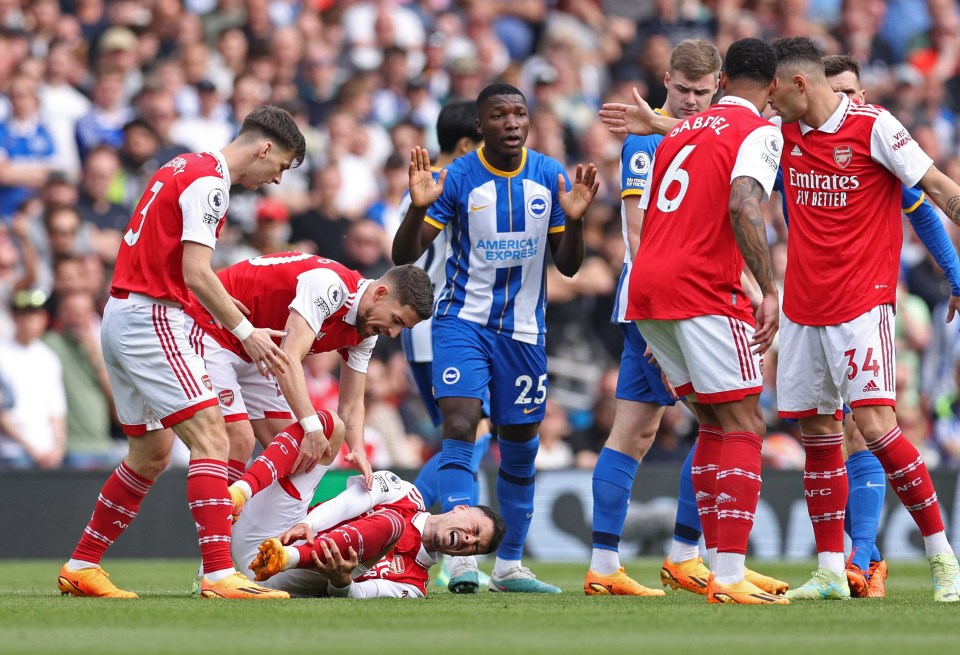 Some fans on social media said Caicedo’s tackle was ‘revenge’ for his challenge on Mitoma