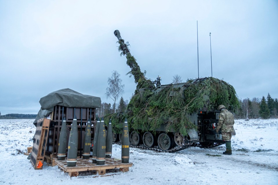 The AS-90 is loaded in Tapa Camp, Estonia