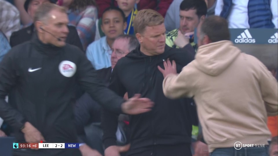 The Newcastle boss was shoved by the thug fan