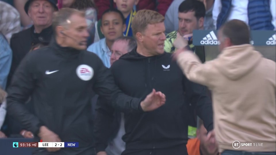 Eddie Howe was confronted by an idiot Leeds fan