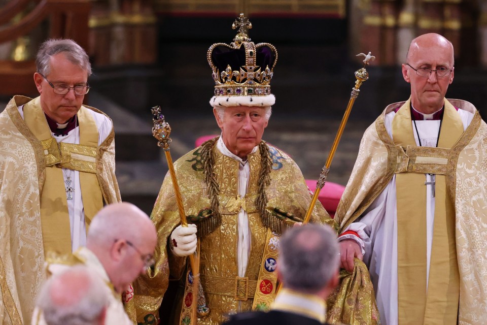 St Edward's Crown was placed on Charles' head during the service