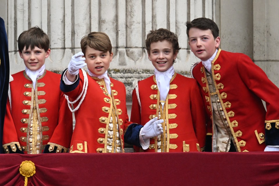 Prince George pictured with his fellow pages