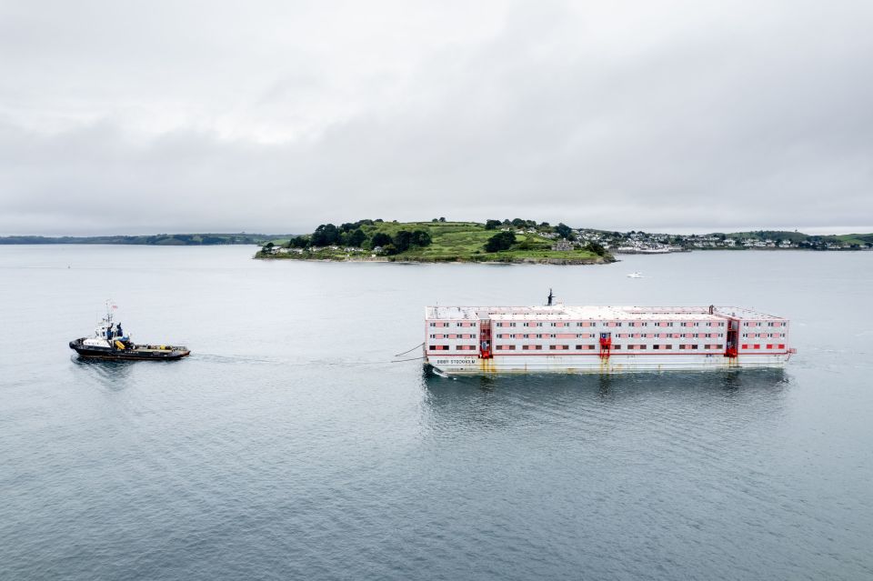 The government hopes the giant boat will deter migrants from making dangerous illegal journeys across the English Channel