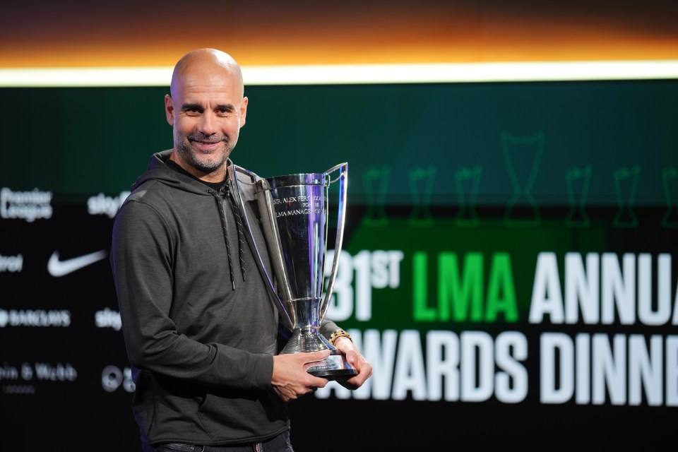 Pep Guardiola was named Manager of the Year at the awards