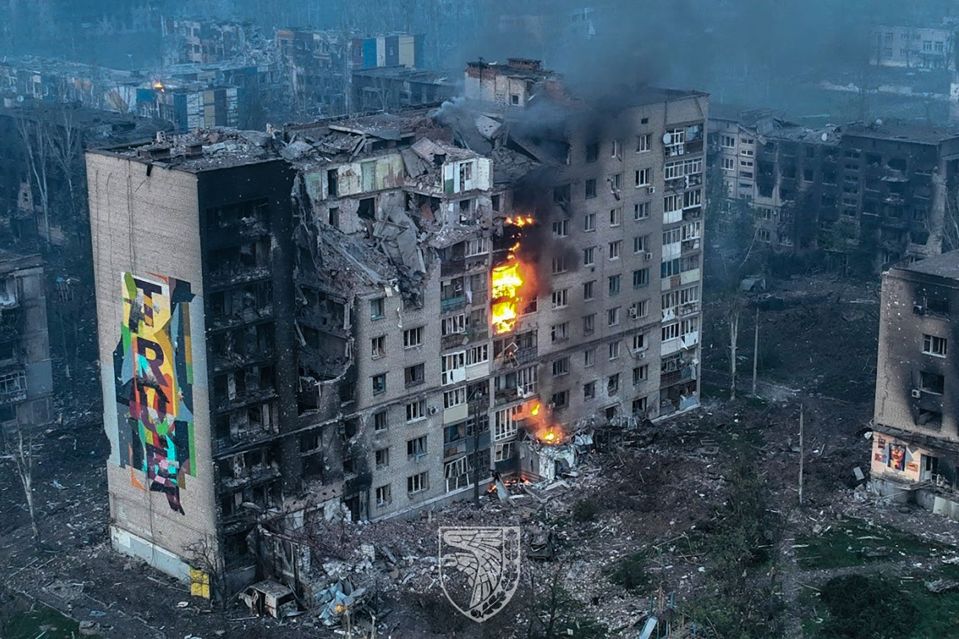 Fires are still burning in devastated homes around the Bakhmut