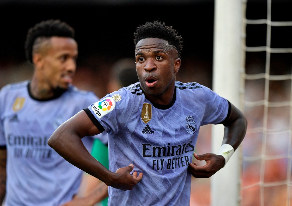 Vinicius imitates what the crowd were doing to him