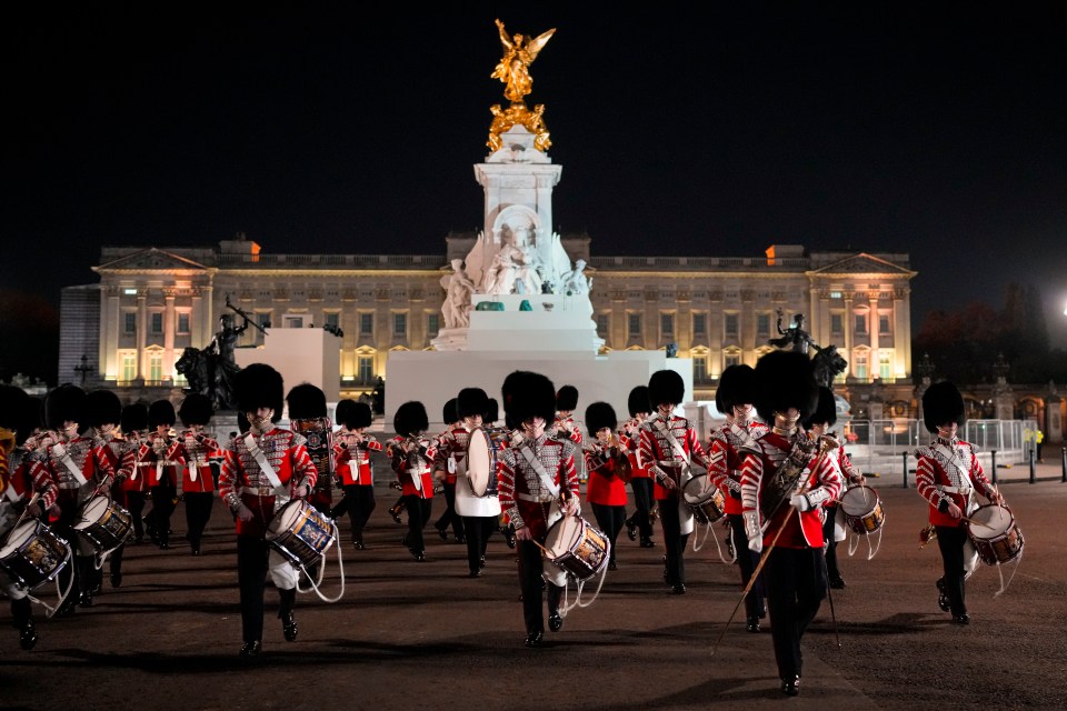 Around 7,000 military personnel from the Army, Royal Navy and Royal Air Force filled the 1.3-mile ceremonial route along The Mall