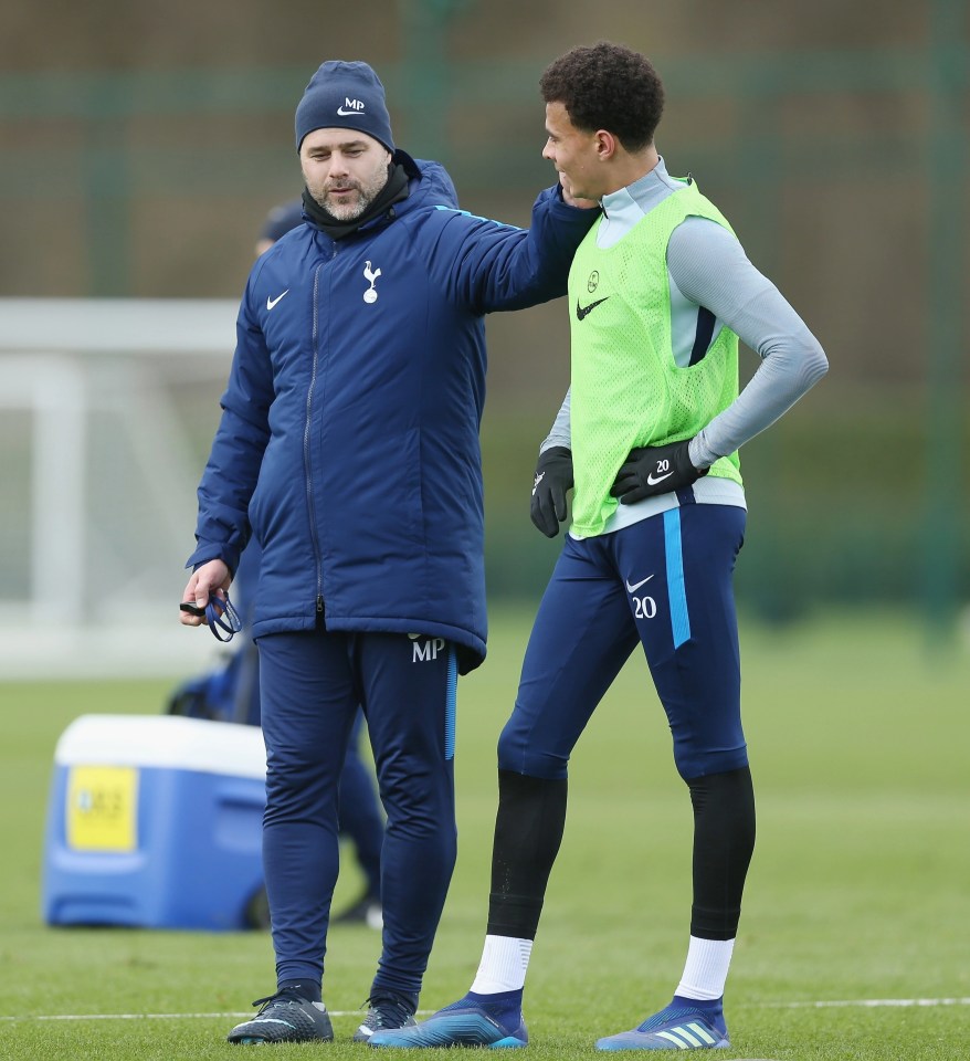 Poch, pictured with Dele Alli, had a core of English talents at the heart of his Spurs side