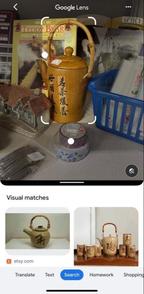 I used Google Lens to find how much I could sell the kettle for online