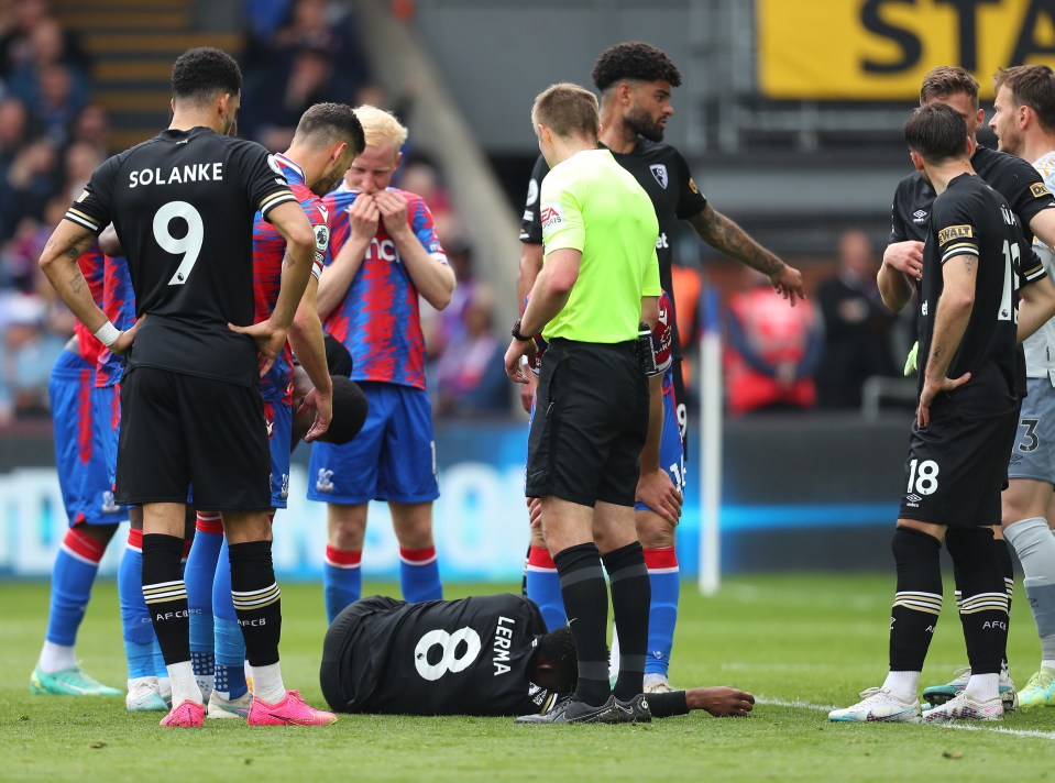 Lerma was hurt after a clash with Crystal Palace ace Joachim Andersen