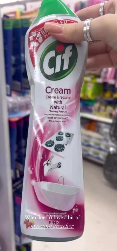 Mrs Hinch says she hasn’t tried the £1 pink Cif cream cleaner before