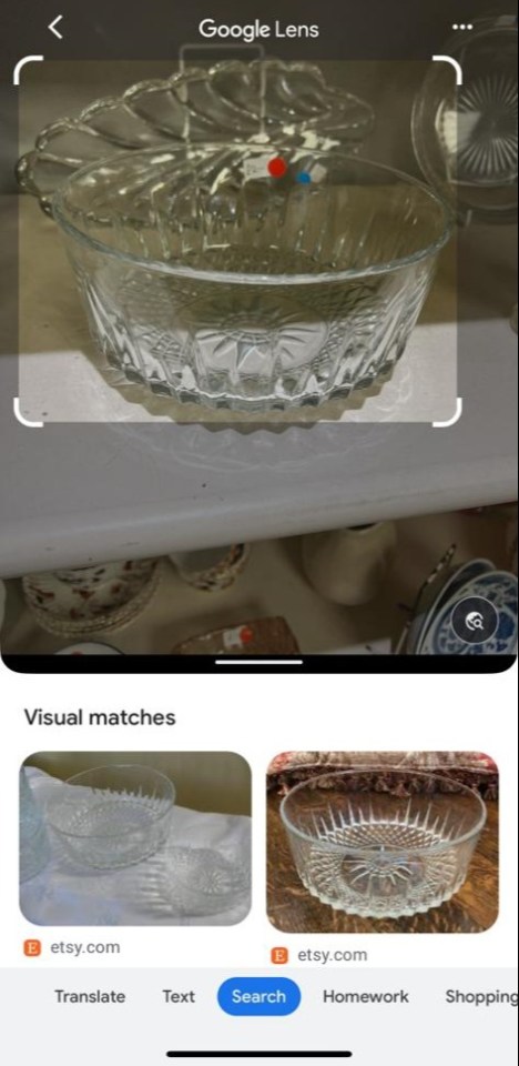 I used Google Lens to find how much I could sell the bowl for online