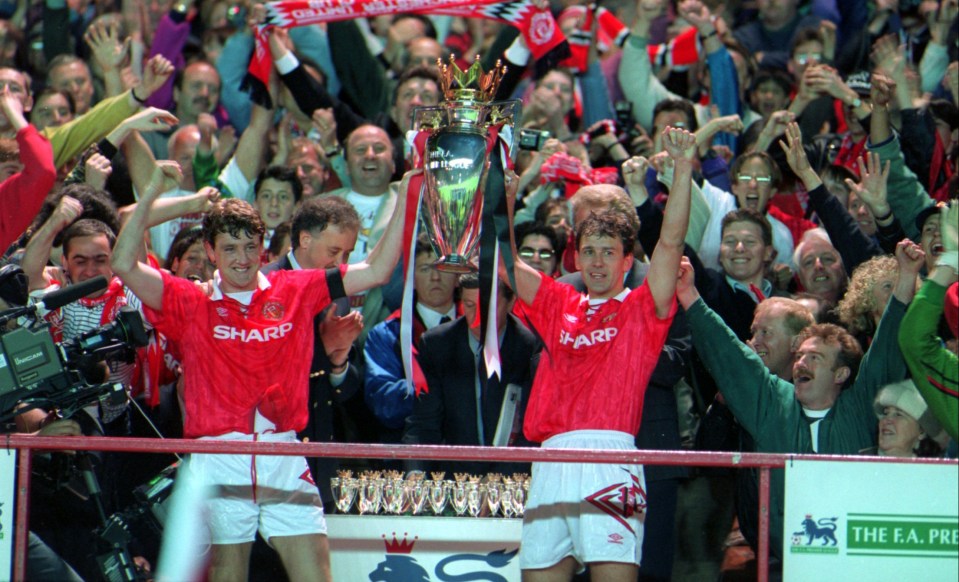 Steve Bruce and Bryan Robson lifted the Premier League title in 1993