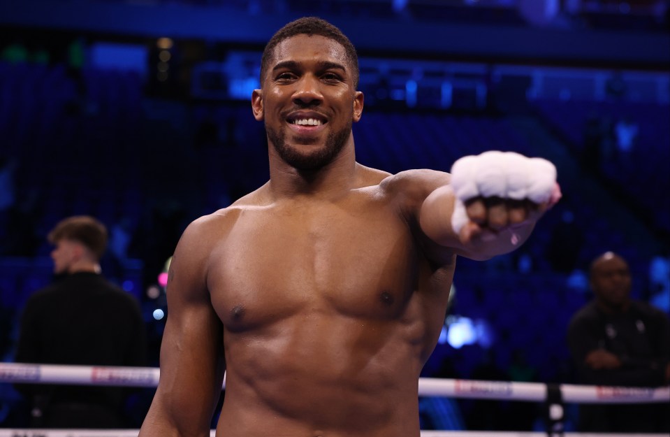 Anthony Joshua after beating Jermaine Franklin