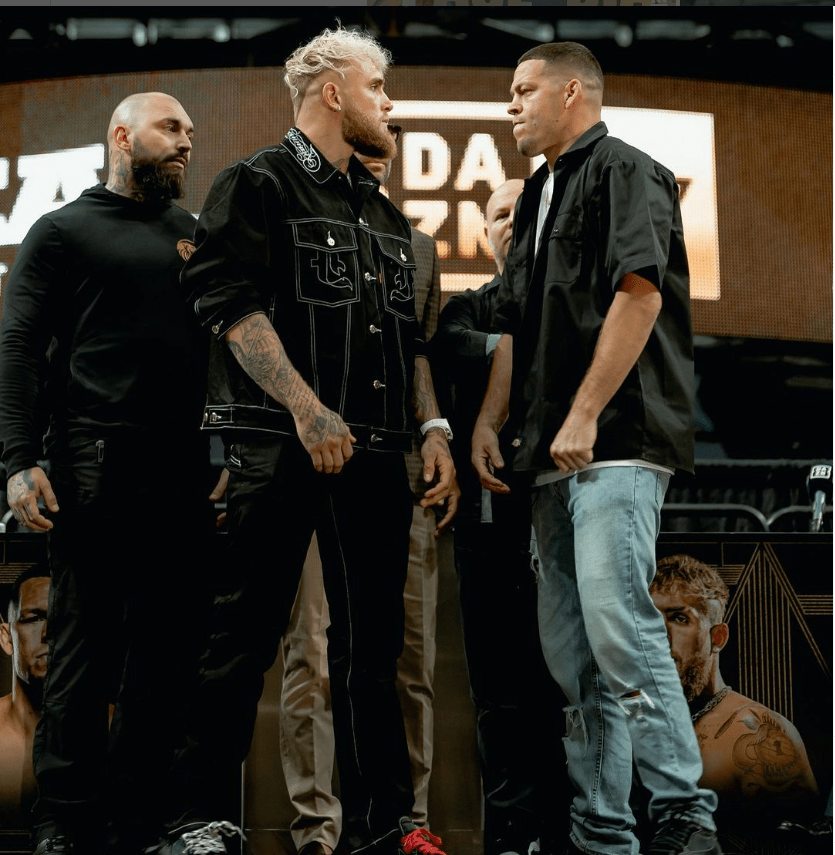 Jake Paul facing off with Nate Diaz