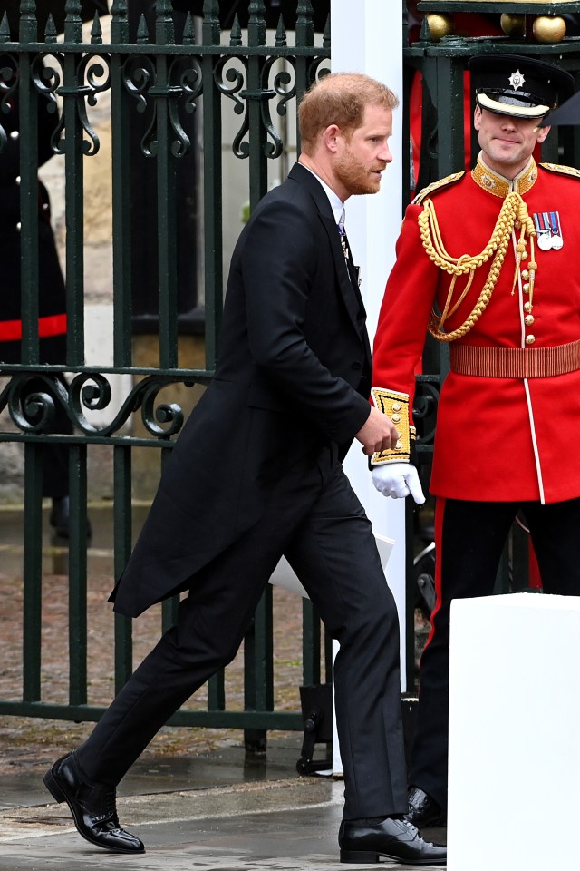 Harry departed just 15 minutes after the Coronation's 1pm finish