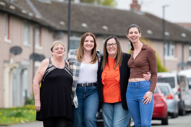 (Left to Right) Isobel Johnson, Ria Plawecki, Sara McGonnell and Amie Walling are overjoyed with their prize