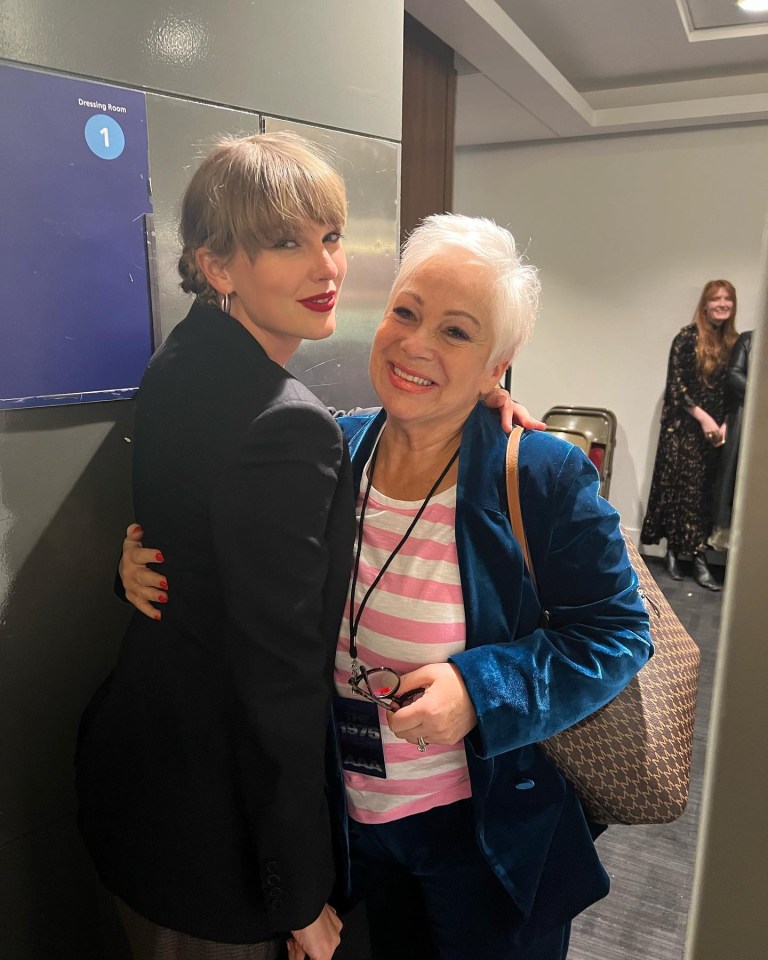 Taylor Swift with her boyfriend's mum Denise Welch