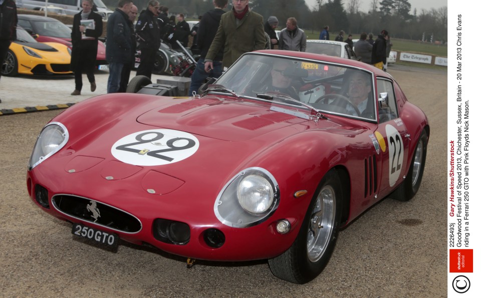 Chris Evans drove a Ferrari 250 GTO alongside rock band Pink Floyd's Nick Mason at Goodwood Festival Of Speed 2013 in Chichester, West Sussex.