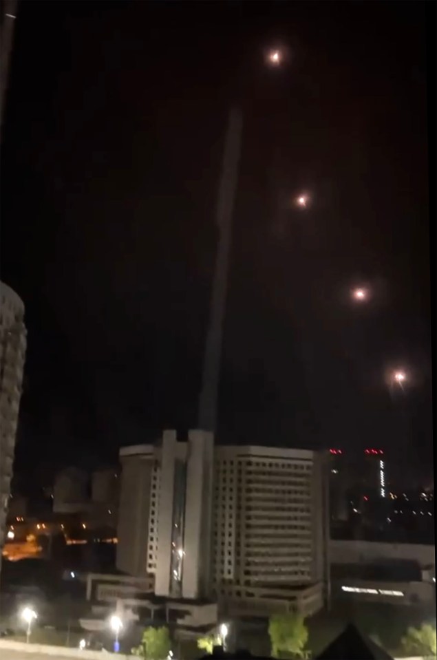 Kyiv's skies were lit up by rockets sent up to defend against an onslaught of Russian missiles