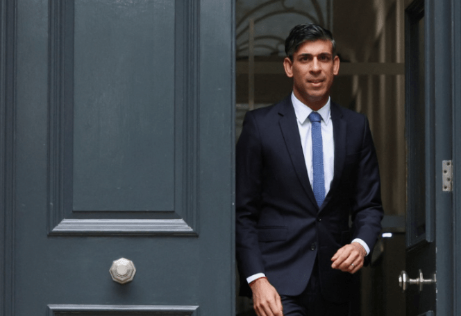 Rishi Sunak leaves Conservative Campaign Headquarters in central London as his party takes a wrecking ball following yesterday's local elections