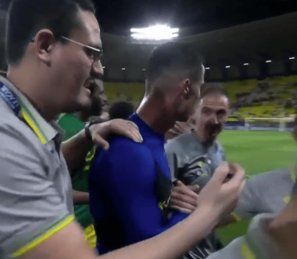 A member of Al-Khaleej's coaching staff approached Ronaldo after the game