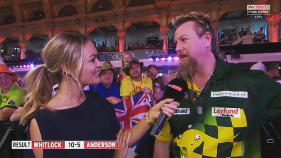 Ambitious Woods caught the attention of Sky TV chiefs interviewing darts stars