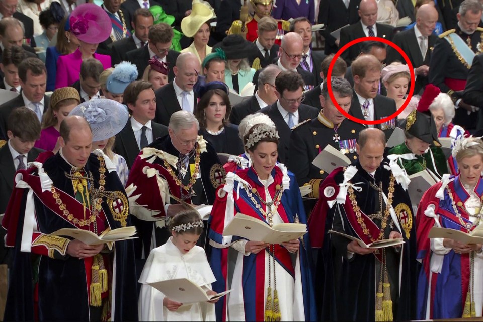 Prince Harry took up his position next to Jack in the third row