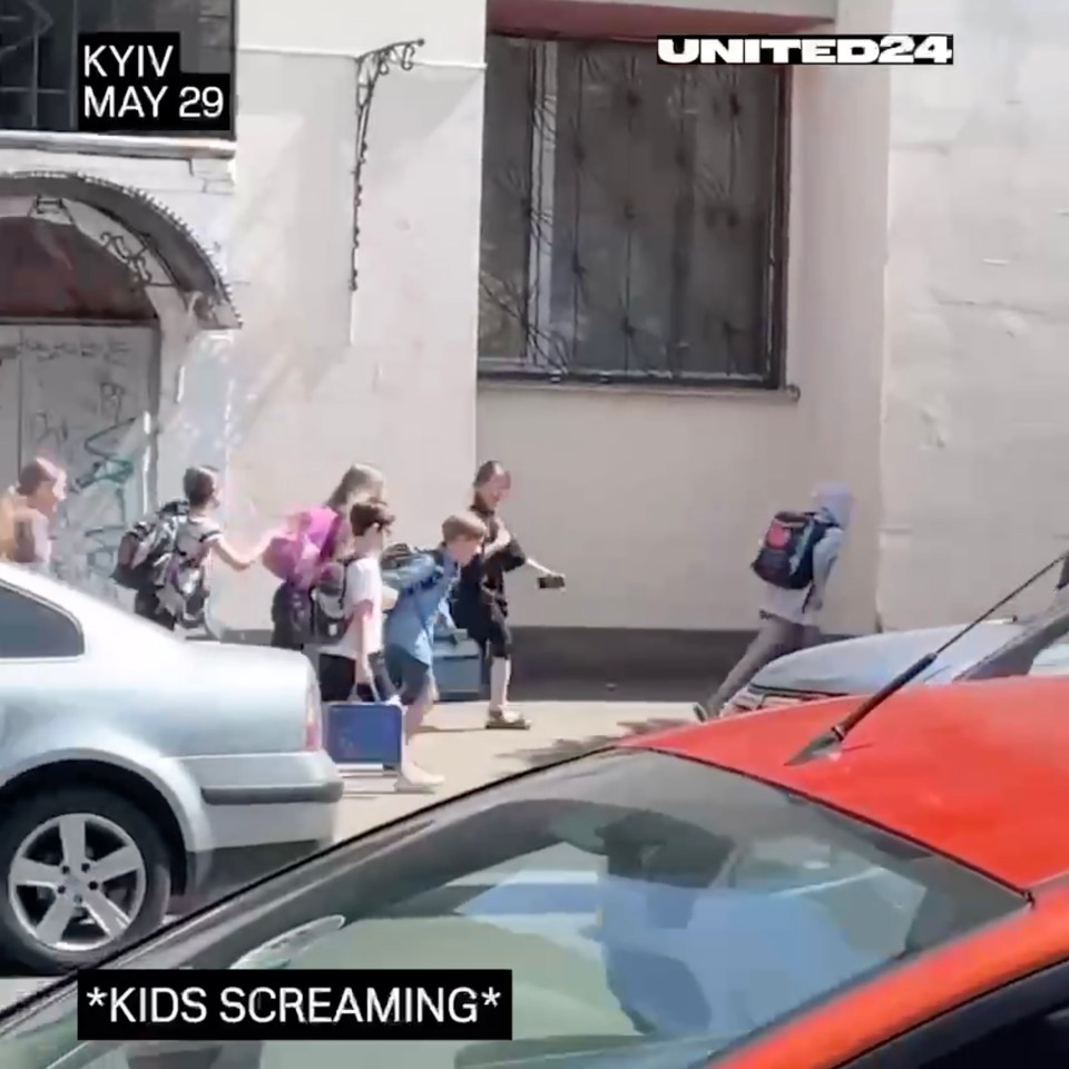 Children ran for their lives during Russia's air strike in Kyiv